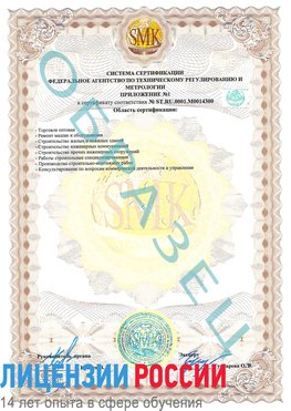 Образец сертификата соответствия (приложение) Электрогорск Сертификат OHSAS 18001